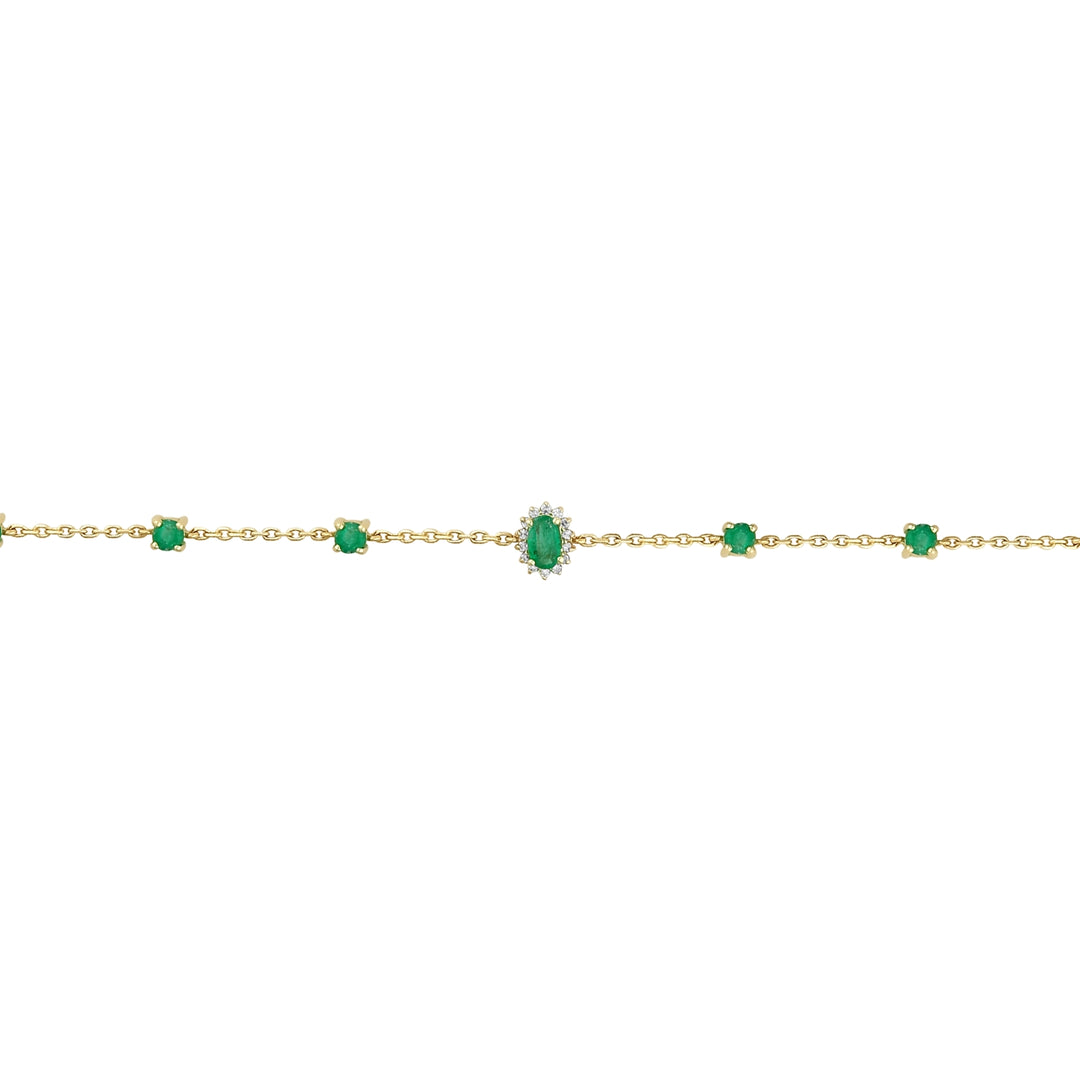 1.24 Karat Emerald Diamond Bracelet