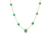 1.39 Karat Emerald Diamond Design Necklace