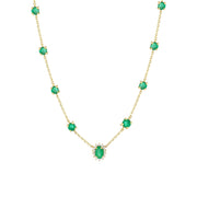 1.39 Karat Emerald Diamond Design Necklace