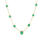 Load image into Gallery viewer, 1.39 Karat Emerald Diamond Design Necklace