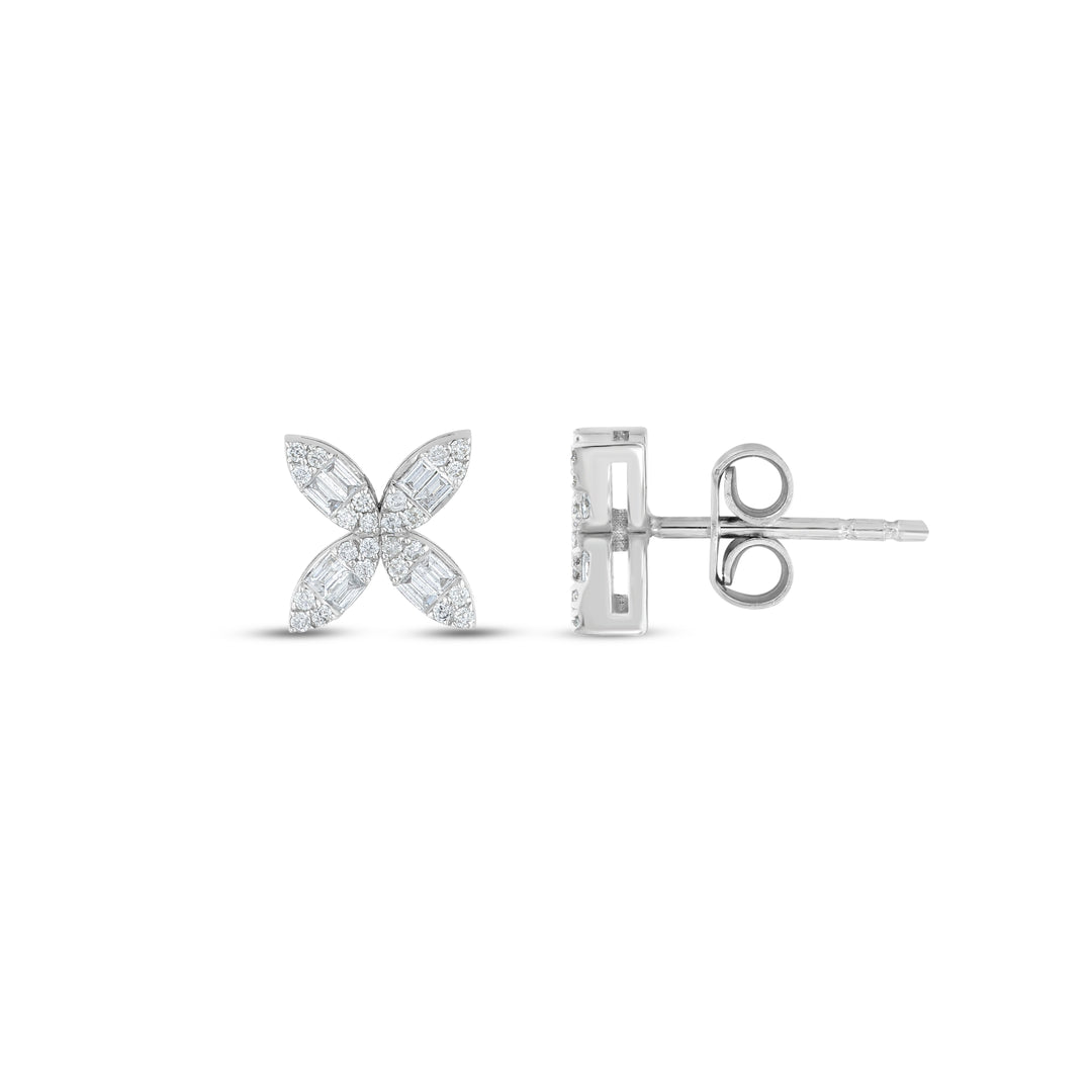 0.22 Karat Diamond Flower Earrings