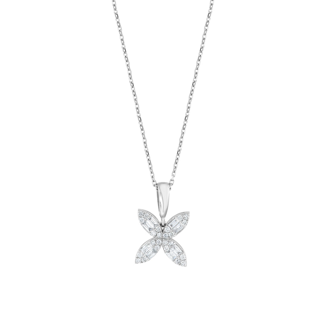 0.20 Karat Diamond Flower Design Necklace