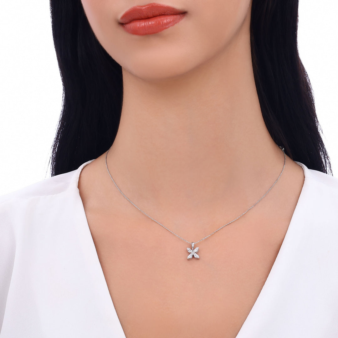 0.20 Karat Diamond Flower Design Necklace