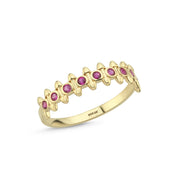14ct Rose Stone Set Laura Design Gold Ring