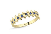 14ct Navy Blue Stone Set Laura Design Gold Ring
