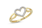 14ct Stone Set Love Shine Design Gold Ring