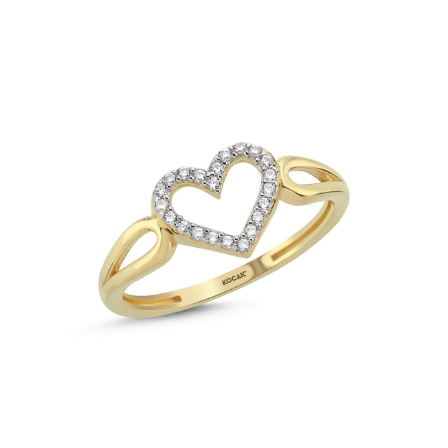 14ct Stone Set Love Shine Design Gold Ring