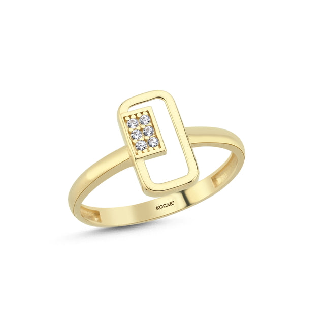 14ct Stone Set Elina Design Gold Ring