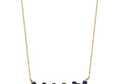 14ct Lacivert Stone Set Ritim Design Gold Necklace