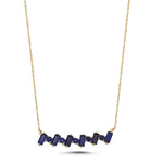 Load image into Gallery viewer, 14ct Lacivert Stone Set Ritim Design Gold Necklace