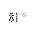 Load image into Gallery viewer, 0.57 Karat Ruby Diamond Flower Earrings