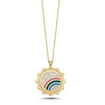 Load image into Gallery viewer, 14ct Sun Rainbow Design Gold Necklace