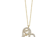 14ct Stone Set Mini Heart Design Gold Necklace