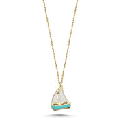 14ct Yelkenli Design Gold Necklace