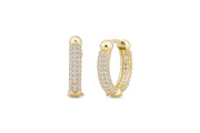 14ct Stone Set Design Hoop Gold Earrings