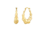 14ct Tassiz Pine Hoop Gold Earrings