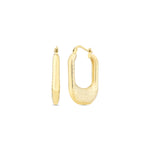 Load image into Gallery viewer, 14ct Tassiz Detayli Design Hoop Gold Earrings