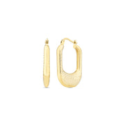 14ct Tassiz Detayli Design Hoop Gold Earrings