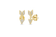 14ct Stone Set Ok Design Gold Earrings