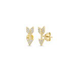Load image into Gallery viewer, 14ct Stone Set Ok Design Gold Earrings