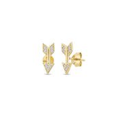 14ct Stone Set Ok Design Gold Earrings