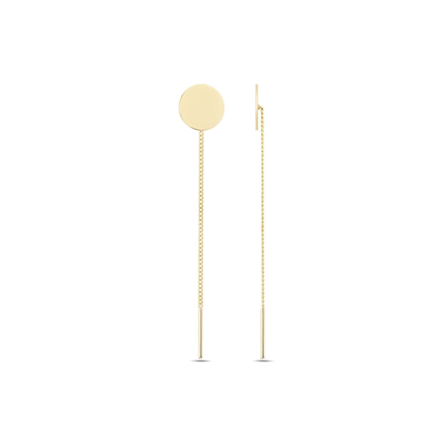 14ct Classic Yuvarlak Lopez Gold Earrings