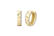 14ct Stone Set Abelia Hoop Gold Earrings