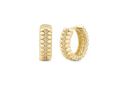 14ct Stone Set Acacia Hoop Gold Earrings