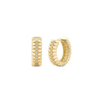 Load image into Gallery viewer, 14ct Stone Set Acacia Hoop Gold Earrings