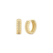 14ct Stone Set Acacia Hoop Gold Earrings