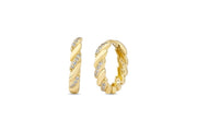 14ct Stone Set Burma Hoop Gold Earrings