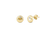14ct Stone Set Yuvarlak Design Gold Earrings