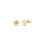 Load image into Gallery viewer, 14ct Stone Set Yuvarlak Design Gold Earrings