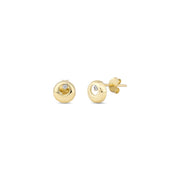 14ct Stone Set Yuvarlak Design Gold Earrings