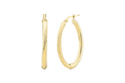 14ct Tassiz Detayli Design Hoop Gold Earrings