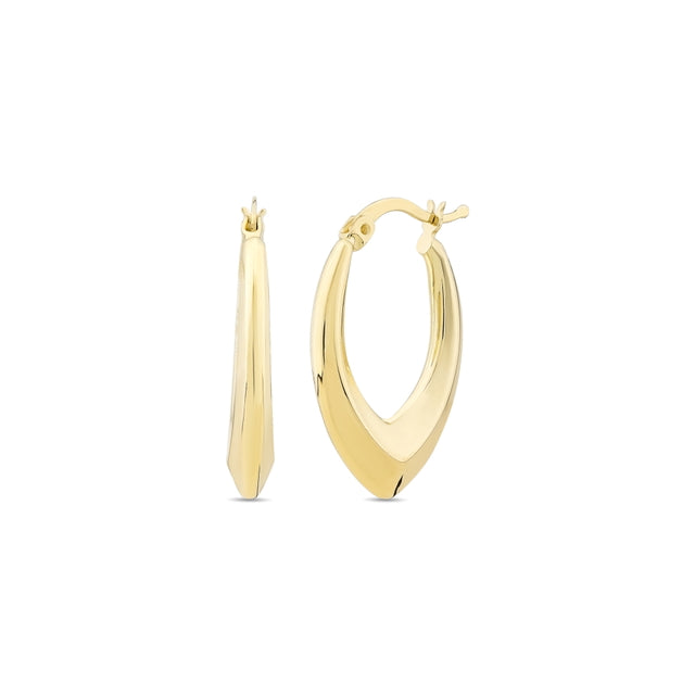 14ct Design Hoop Gold Earrings