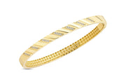 14ct Stone Set Detay Cuff Gold Bracelet