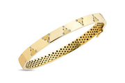 14ct Stone Set Ucgen Design Cuff Gold Bracelet