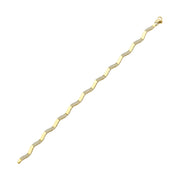 14ct Stone Set Crescent Gold Bracelet