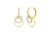 14ct Cember Drop Hoop Gold Earrings