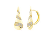 14ct Stone Set Adele Hoop Gold Earrings