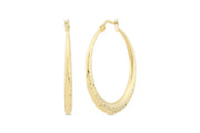 14ct Tassiz Desenli Hoop Gold Earrings