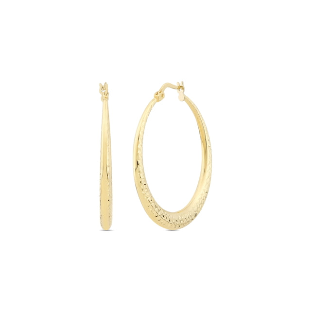14ct Tassiz Desenli Hoop Gold Earrings