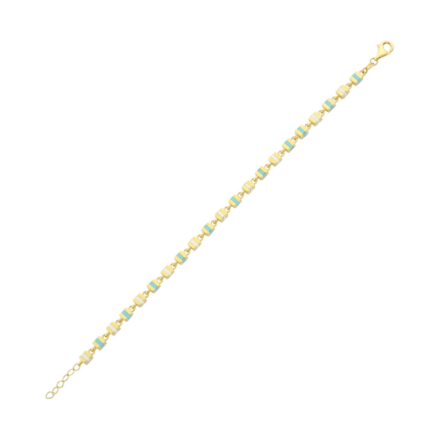 14ct Turquoise White Stella Gold Bracelet