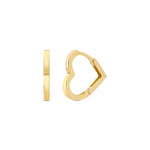 Load image into Gallery viewer, 14ct Tassiz Heart Hoop Gold Earrings
