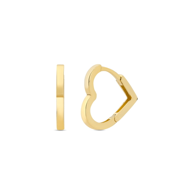 14ct Tassiz Heart Hoop Gold Earrings