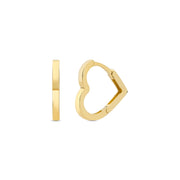 14ct Tassiz Heart Hoop Gold Earrings