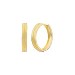 Load image into Gallery viewer, 14ct Tassiz Cizgi Desenli Hoop Gold Earrings