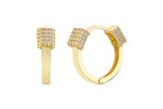 14ct Stone Set Mabel Hoop Gold Earrings