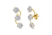 14ct Brambles Solitaire Gold Earrings